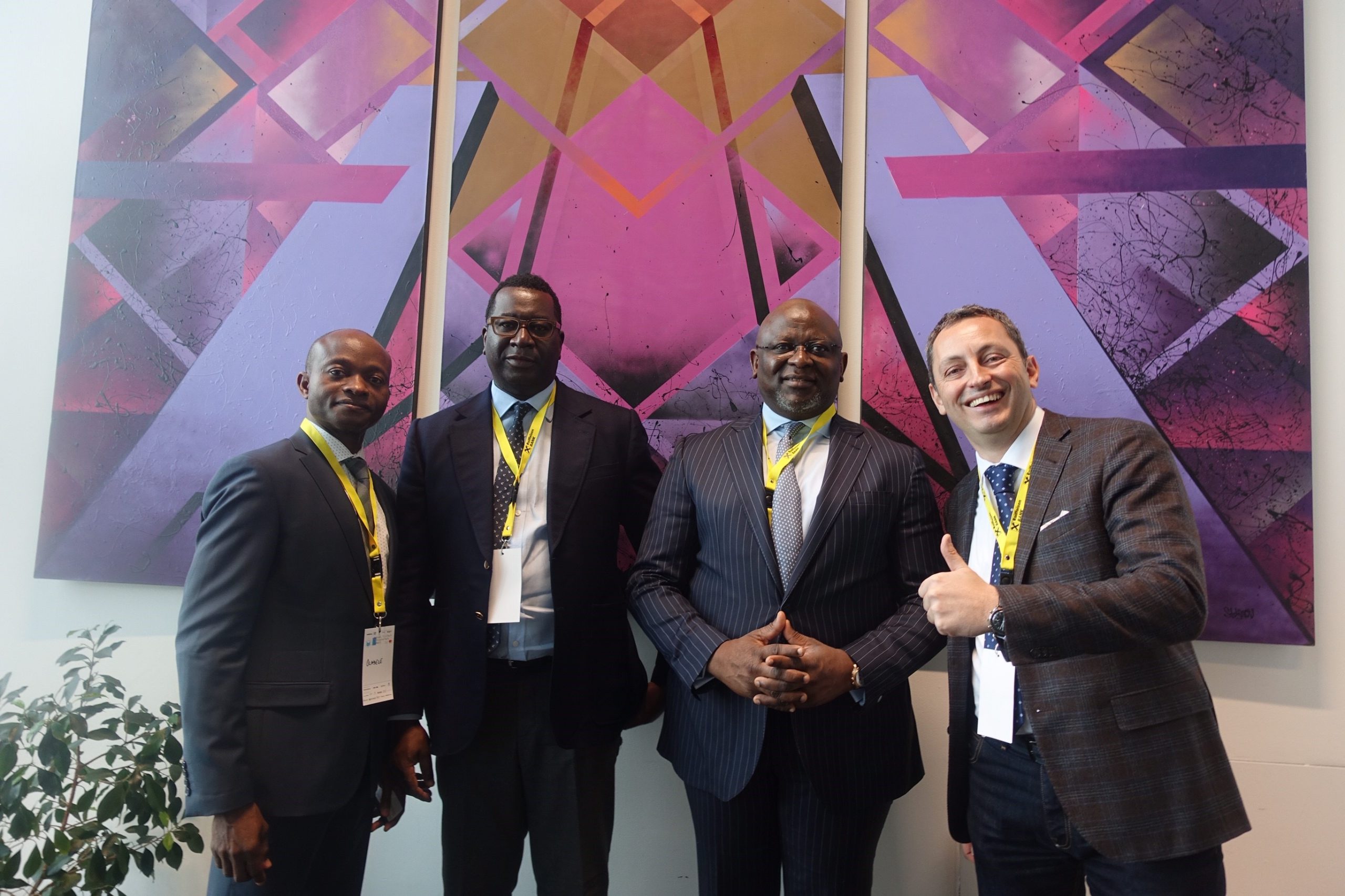 • L-R: Mr. Tunde Oladele, CEO, Software Group; Mr. Olayinka Situ, Group Head, Corporate Transformation, FirstBank; Dr. Adesola Adeduntan, CEO, FirstBank and Filip Genov, Co-Founder & CEO, F27 at the Annual FinTech & InsureTech Summit held at Sofia Event Center, Bulgaria.