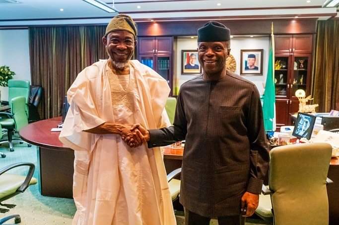 In Pictures, Aregbesola Felicitates With Oshinbajo @63