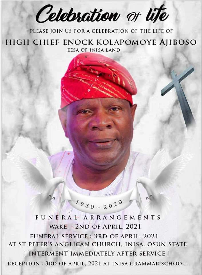 Family Releases Final Burial Programme For Ajiboso