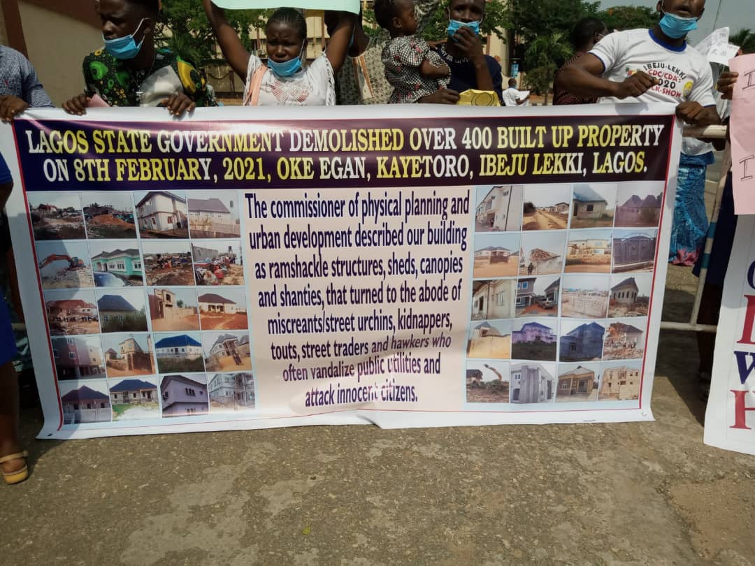 Residents of Oke-Egan Community, Kayetoro, Ibeju-Lekki Seek Compensation From Lagos Govt Over Demolition of Properties