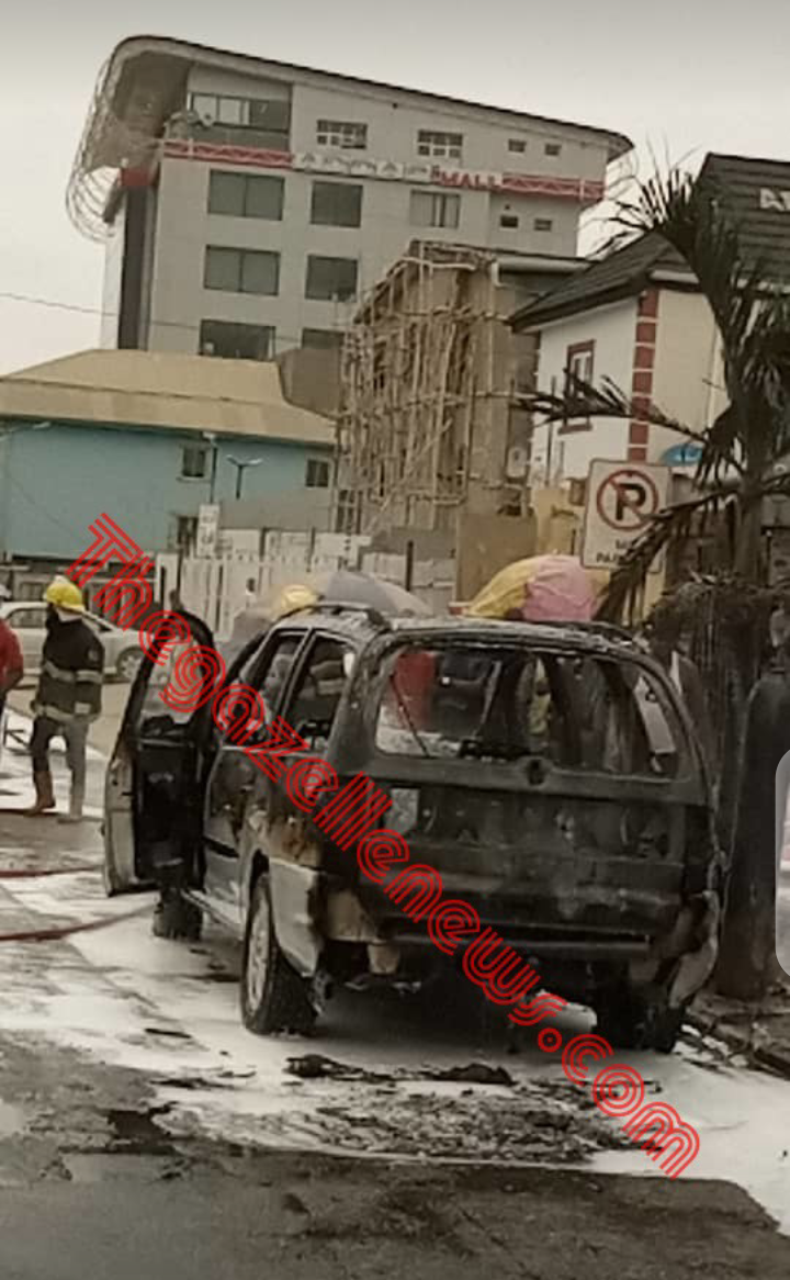 Residents Scamper For Safety As Car Exploded, Burst Into Flames At Agidingbi + Photos, Video