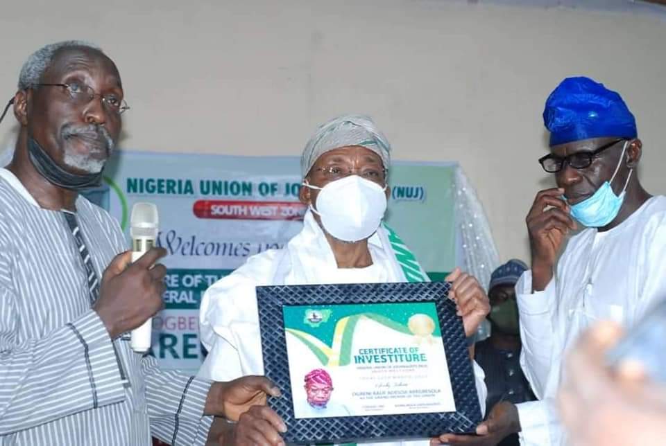 Why Aregbesola Was Installed S/West NUJ Grand Patron - NUJ Zonal Scribe + Photos Of Investiture