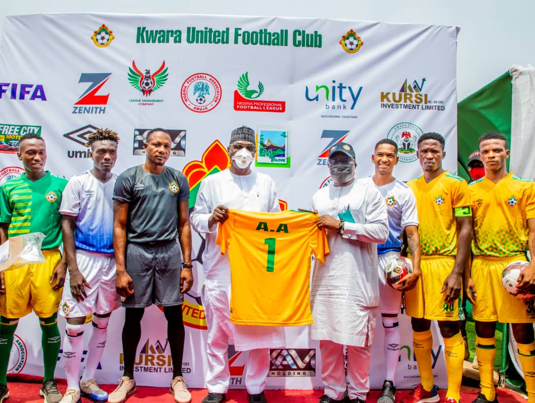 AbdulRazaq Unveils New Jerseys For Kwara United, Tips Club For Continental Appearance Next Season 