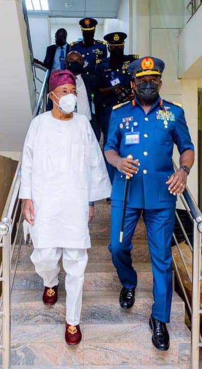 In Pictures, Aregbesola Hosts Chief Of Air Staff, Air Marshall Isiaka Oladayo Amao