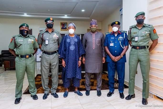 Images As Aregbesola Meets Leadership Of Army, NSCDC Over Collaboration Initiative