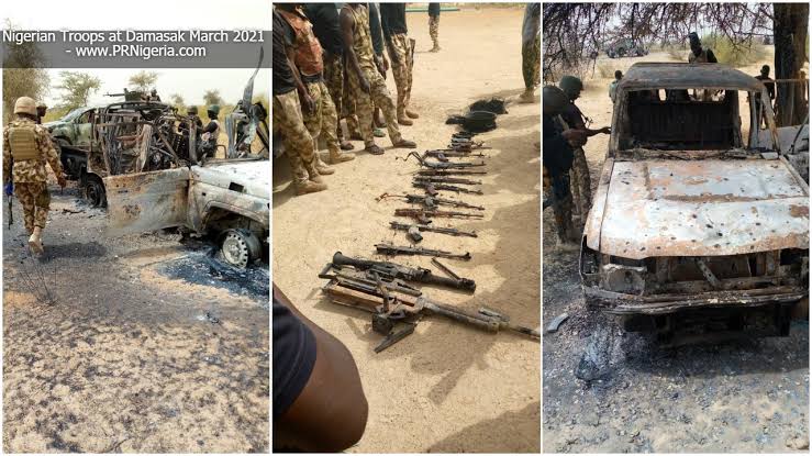 Damasak: Nigerian Military Shells ISWAP/Boko Haram Fighters In Guntrucks, Lose Two Soldiers