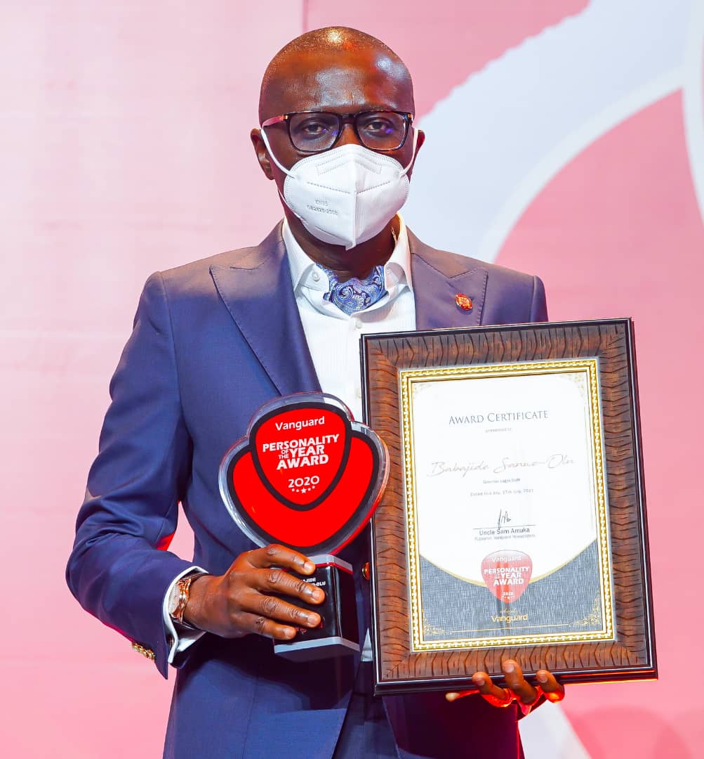Sanwo-Olu Wins Vanguard Personality Of The Year Award, Dedicates Award To Lagosians