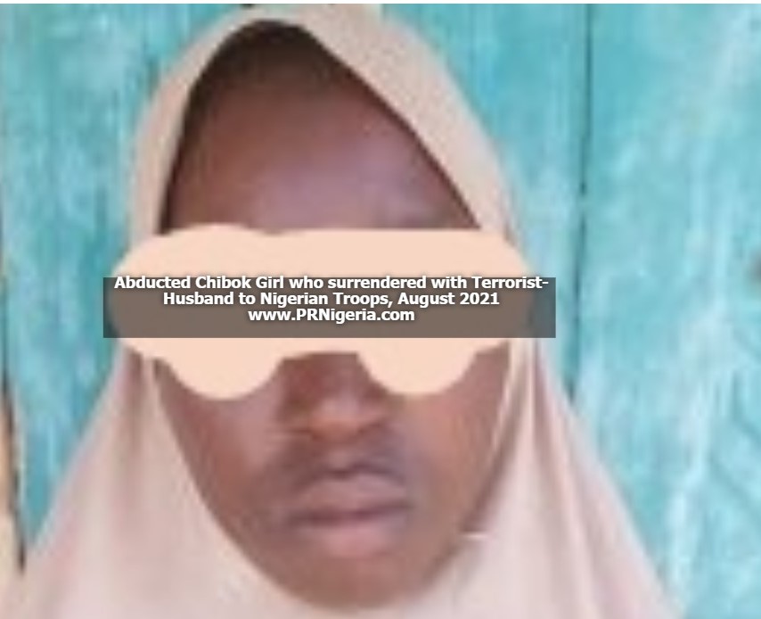PHOTO: Abducted Chibok Girl, Terrorist-husband Surrender To Nigerian Troops; More ISWAP-Boko Haram Members Willing To Surrender