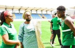 2022 WAFCON: Lagos First Lady Pays Surprise Visit To Super Falcons In Training