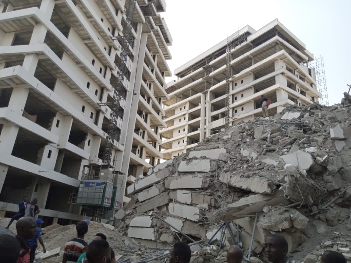 Watch Video As 25-storey Building Collapses In Lagos + Photos