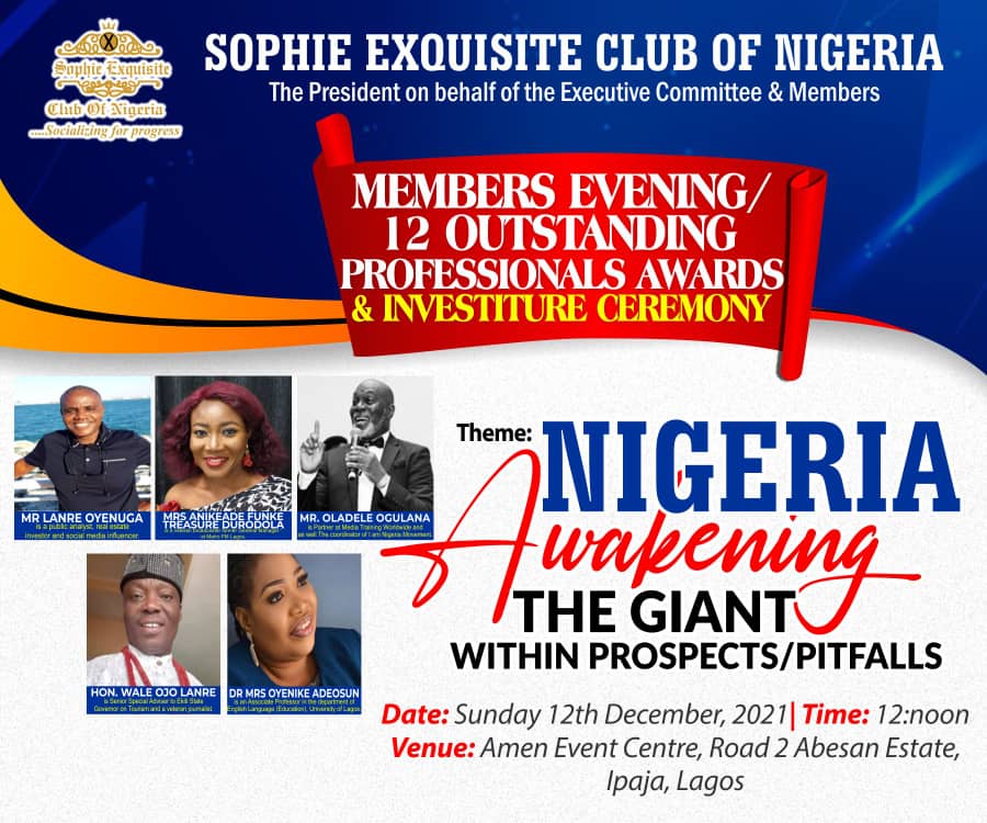 Fayemi’s Aide, Tourism Expert, Others Set For Exquisite Club Awards Night 