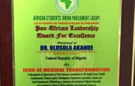 African Students Union Parliament Honors Oyo State Health Insurance Agency Boss