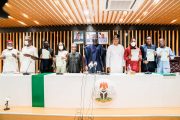 Images As FG Fulfils 28-yr House Pledge To 1994 AFCON Winning Super Eagles