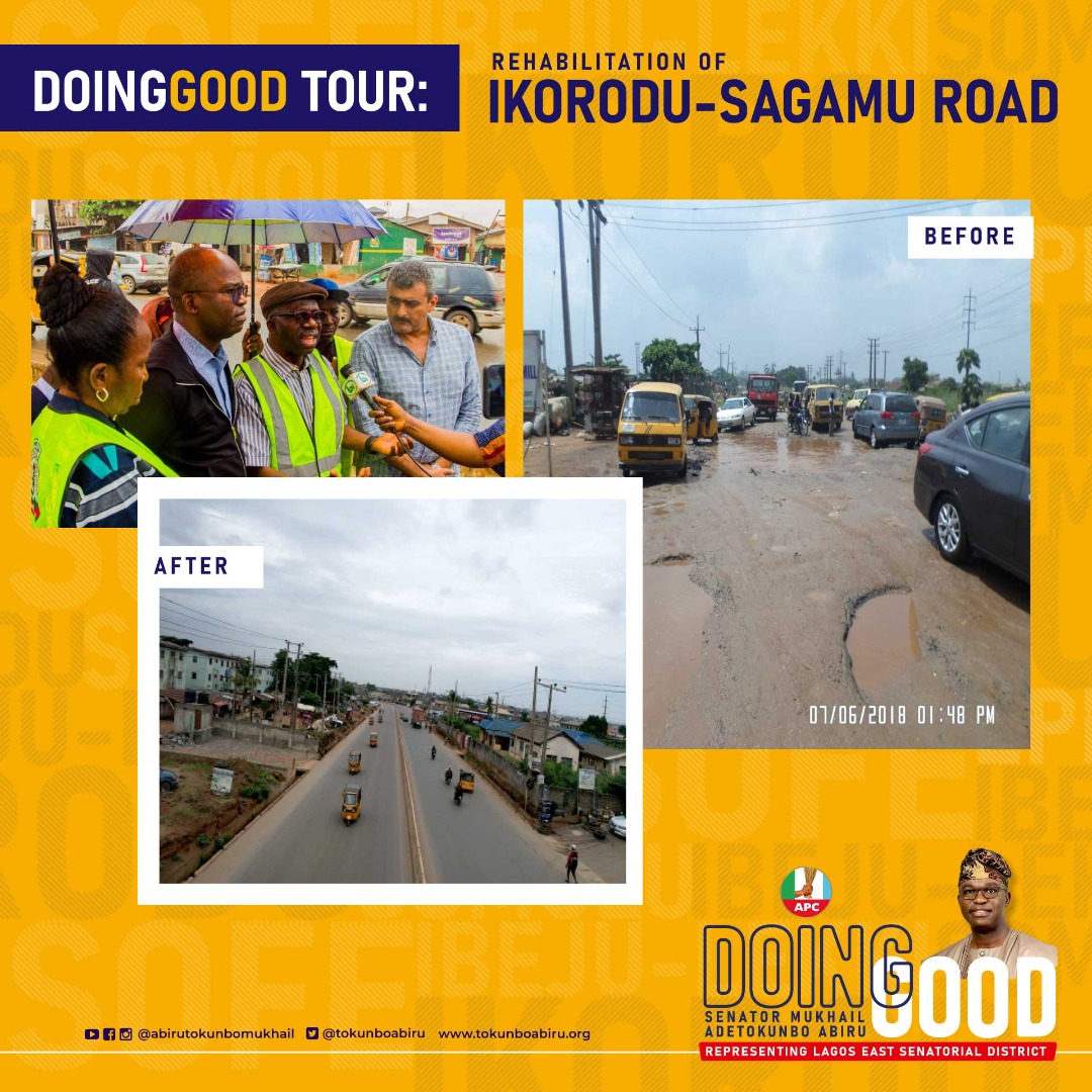 Abiru, Works Ministry Officials Inspect Ikorodu/Sagamu Road; Residents, Motorists Commend Lawmaker