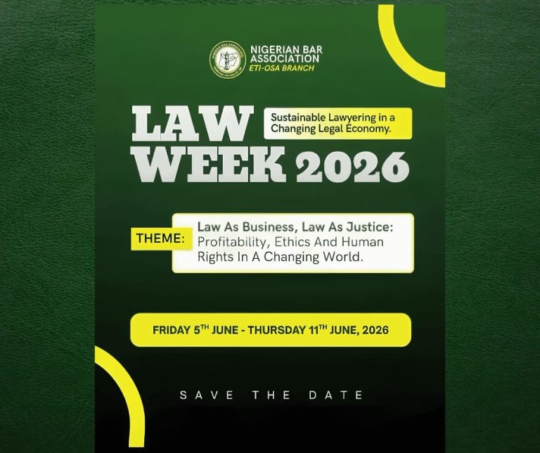 NBA Eti-Osa Opens 2026 Law Week, Calls for Balance Between Profit & Justice