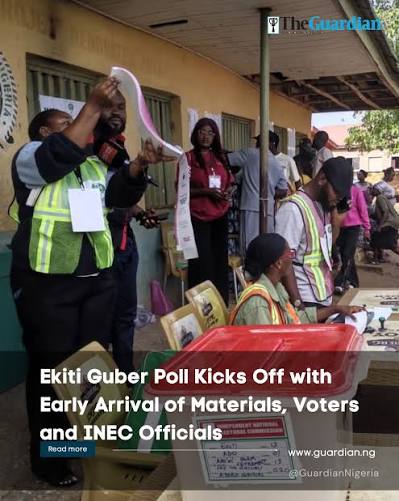 Ekiti Gov Poll: INEC Ad-hoc Staff, Materials Arrive Early As Voting Commences