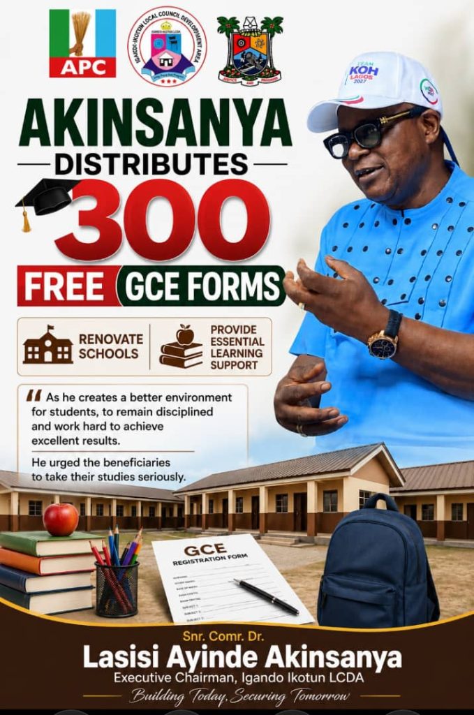 Parents, Students Applaud Akinsanya as Igando-Ikotun LCDA Distributes Free GCE Forms