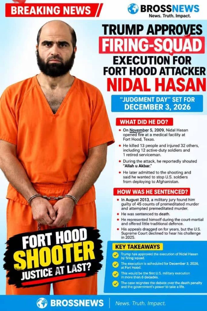 Trump Approves Firing-squad Execution of Fort Hood Shooter Nidal Hassan
