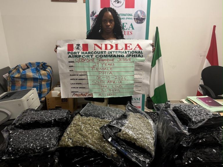 NDLEA Rearrests 83-year-old Woman for Drug Trafficking; Nabs SAfrican Woman with 32.74kg Cannabis at PH Airport